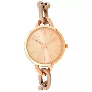 INC Women's Rose Gold-Tone Chain LInk Bracelet Watch 32mm New